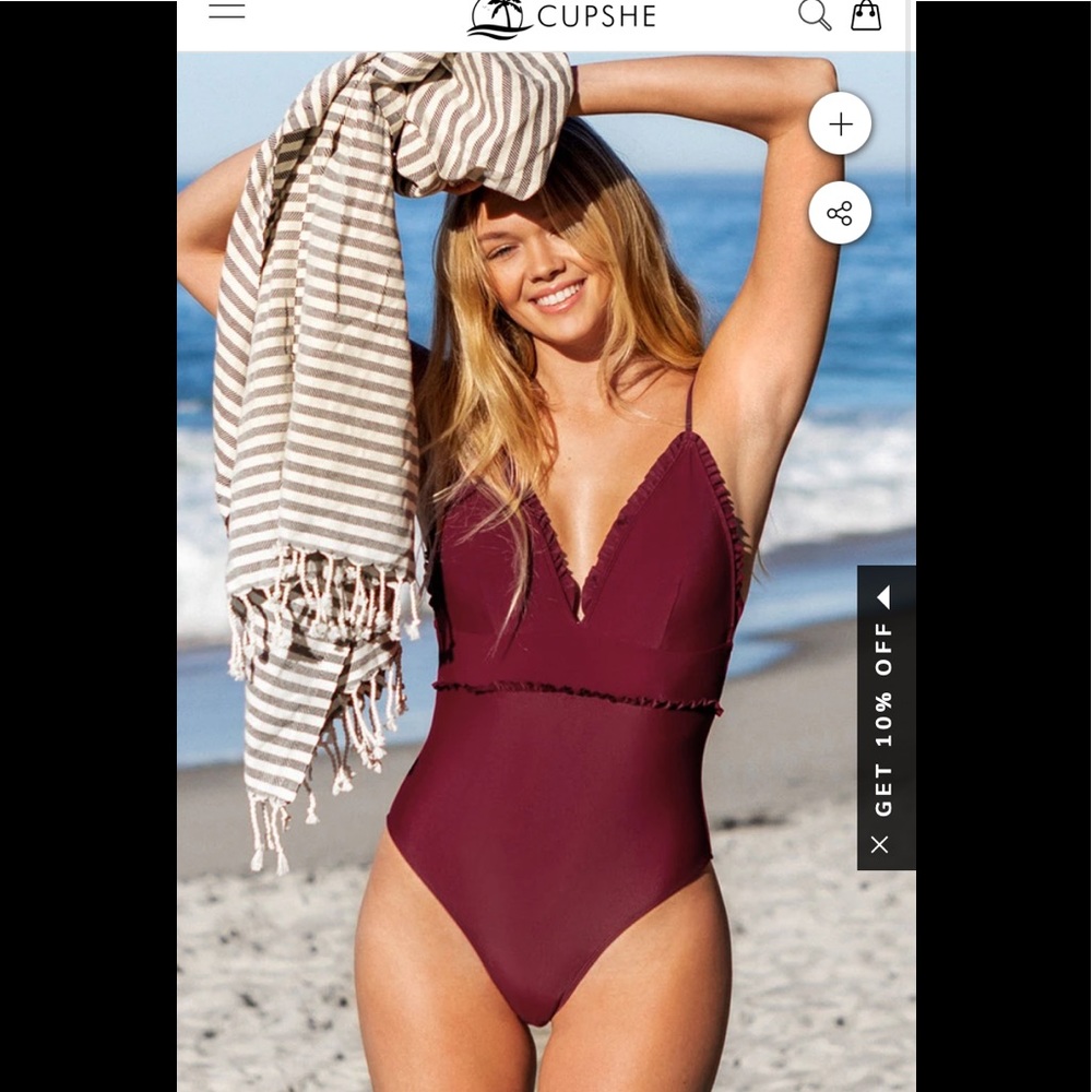 Cupshe  size L red ruffle one piece